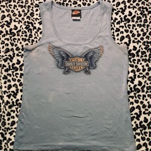 Harley Davidson Light Blue Tank top
